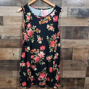 Nelly Aura super soft sleeveless floral print tank dress with pockets woman's M